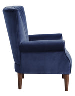 Urielle Navy Blue Velvet Fabric Accent Chair