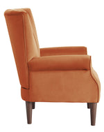 Urielle Orange Velvet Fabric Accent Chair