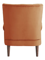 Urielle Orange Velvet Fabric Accent Chair