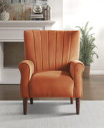 Urielle Orange Velvet Fabric Accent Chair