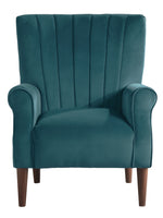 Urielle Teal Velvet Fabric Accent Chair