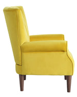 Urielle Yellow Velvet Fabric Accent Chair