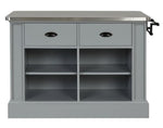 Urrur Gray Wood/Metal Kitchen Island