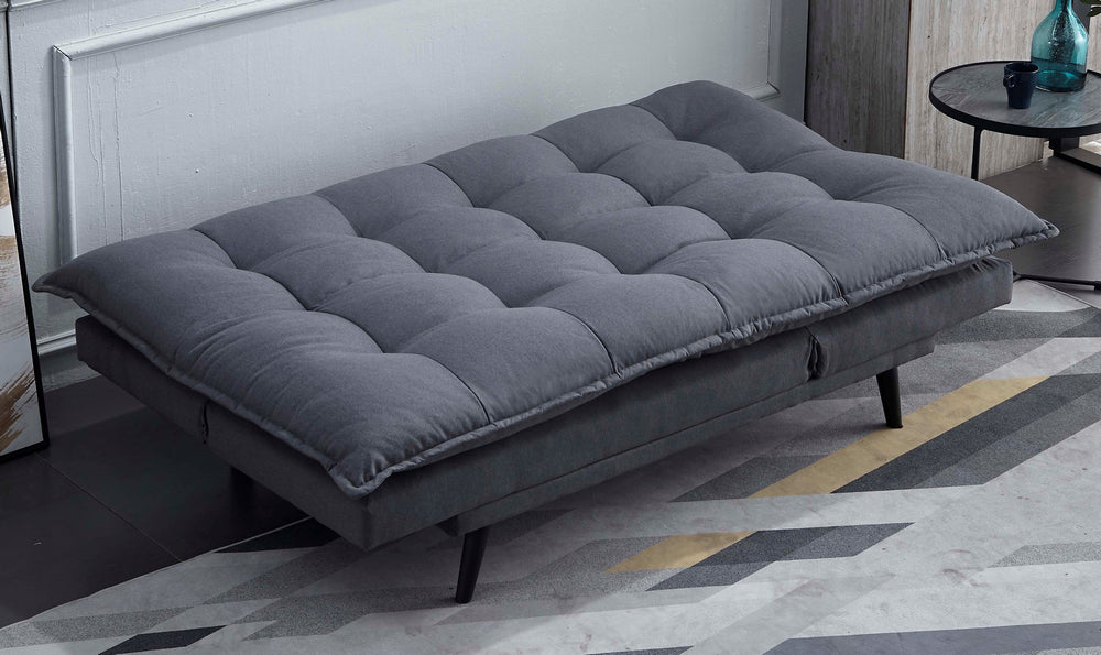 Usha Dark Gray Fabric Click-Clack Sofa Bed