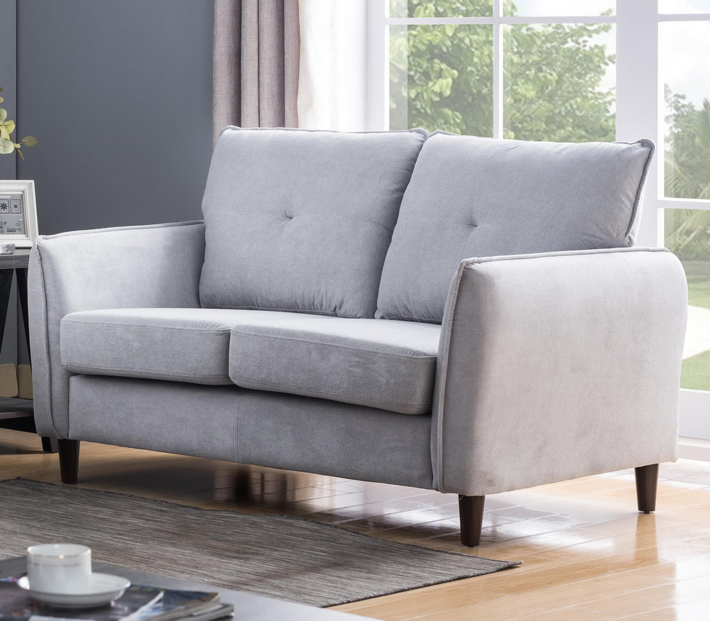 Uttara Smoke Grey Fabric Loveseat