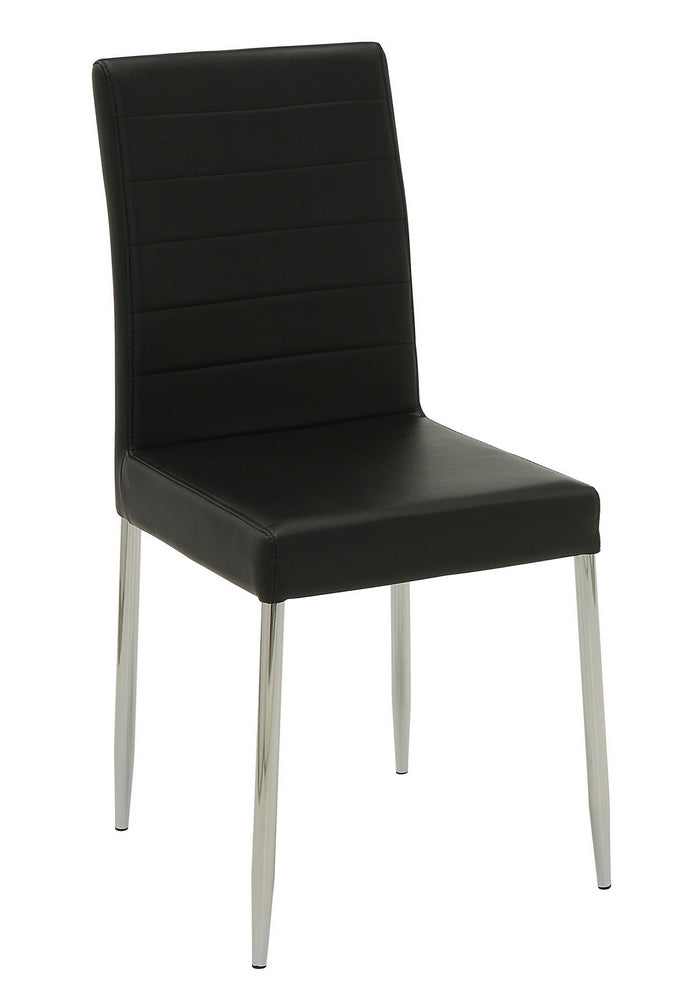 Vance 4 Black Leatherette/Chrome Finish Metal Side Chairs