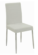Vance 4 White Leatherette/Chrome Finish Metal Side Chairs
