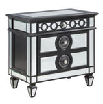 Varian II Mirrored/Black Wood 2-Drawer Nightstand