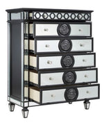 Varian II Mirrored/Black Wood 6-Drawer Chest