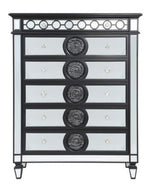 Varian II Mirrored/Black Wood 6-Drawer Chest