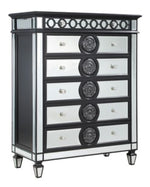 Varian II Mirrored/Black Wood 6-Drawer Chest