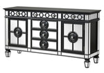 Varian II Mirrored/Black Wood 6-Drawer Server