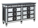 Varian II Mirrored/Black Wood 8-Drawer Dresser