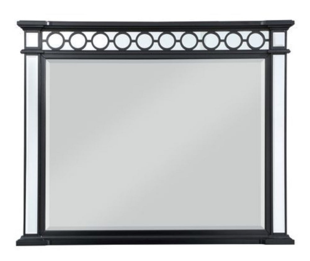 Varian II Mirrored/Black Wood Dresser Mirror Aetna Stores