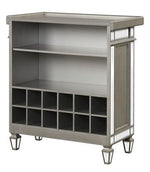 Varian Mirrored/Antique Platinum Wood Low Wine Cabinet