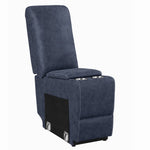 Variel 3-Pc Blue Faux Suede Manual Recliner Loveseat