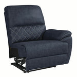 Variel 3-Pc Blue Faux Suede Manual Recliner Loveseat