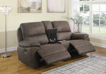 Variel 3-Pc Taupe Faux Suede Manual Recliner Loveseat