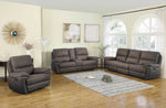 Variel 3-Pc Taupe Faux Suede Manual Recliner Loveseat