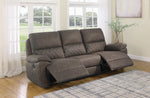 Variel 3-Pc Taupe Faux Suede Manual Recliner Sofa