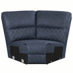 Variel 6-Pc Blue Faux Suede Manual Recliner Sectional