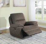 Variel Taupe Faux Suede Manual Glider Recliner