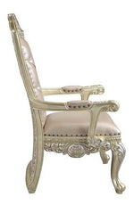 Vatican 2 Light Gold PU Leather / Champagne Silver Arm Chairs
