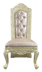 Vatican 2 Light Gold PU Leather / Champagne Silver Side Chairs