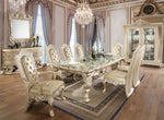 Vatican Champagne Silver Wood/Glass Dining Table (Oversized)