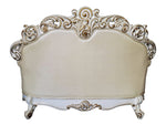 Vendom Champagne Faux Leather/Antique Pearl Wood Loveseat