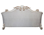 Vendom II Two-Tone Ivory Fabric/Antique Pearl Wood 2-Seat Sofa (Oversized)