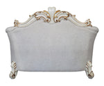 Vendom II Two-Tone Ivory Fabric/Antique Pearl Wood Loveseat