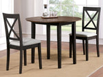 Veneta 3-Pc Dark Oak/Walnut Dining Table Set