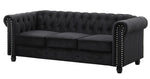 Venice 2-Pc Black Velvet Tufted Sofa Set