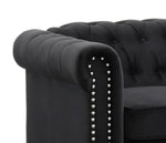 Venice 2-Pc Black Velvet Tufted Sofa Set