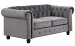 Venice 2-Pc Grey Velvet Tufted Sofa Set