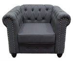 Venice Klein Charcoal Fabric Tufted Chair