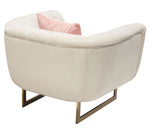 Venus Cream Plush Fabric Channel Tufted Chair