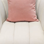 Venus Cream Plush Fabric Channel Tufted Chair