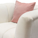 Venus Cream Plush Fabric Channel Tufted Chair