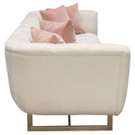 Venus Cream Plush Fabric Tufted Sofa (Oversized)