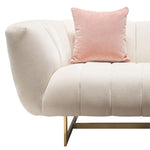 Venus Cream Plush Fabric Tufted Sofa (Oversized)