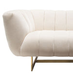 Venus Cream Plush Fabric Tufted Sofa (Oversized)