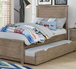 Vevey Warm Gray Wood Full Bed with Trundle