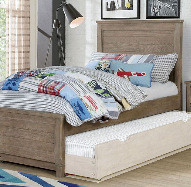 Vevey Wire-Brushed Warm Gray Wood Full Bed