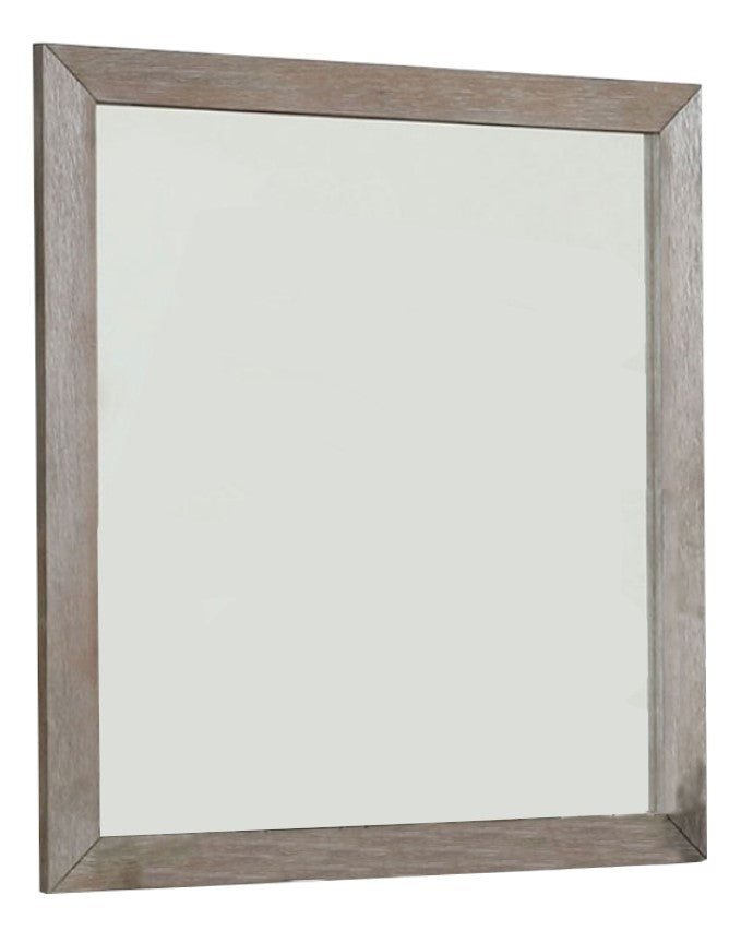 Vevey Wire-Brushed Warm Gray Wood Mirror