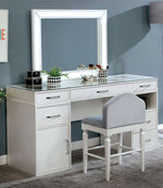 Vickie 3-Pc Luminous White Wood Vanity Set