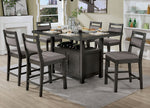 Vicky 2 Gray Fabric/Wood Counter Height Chairs