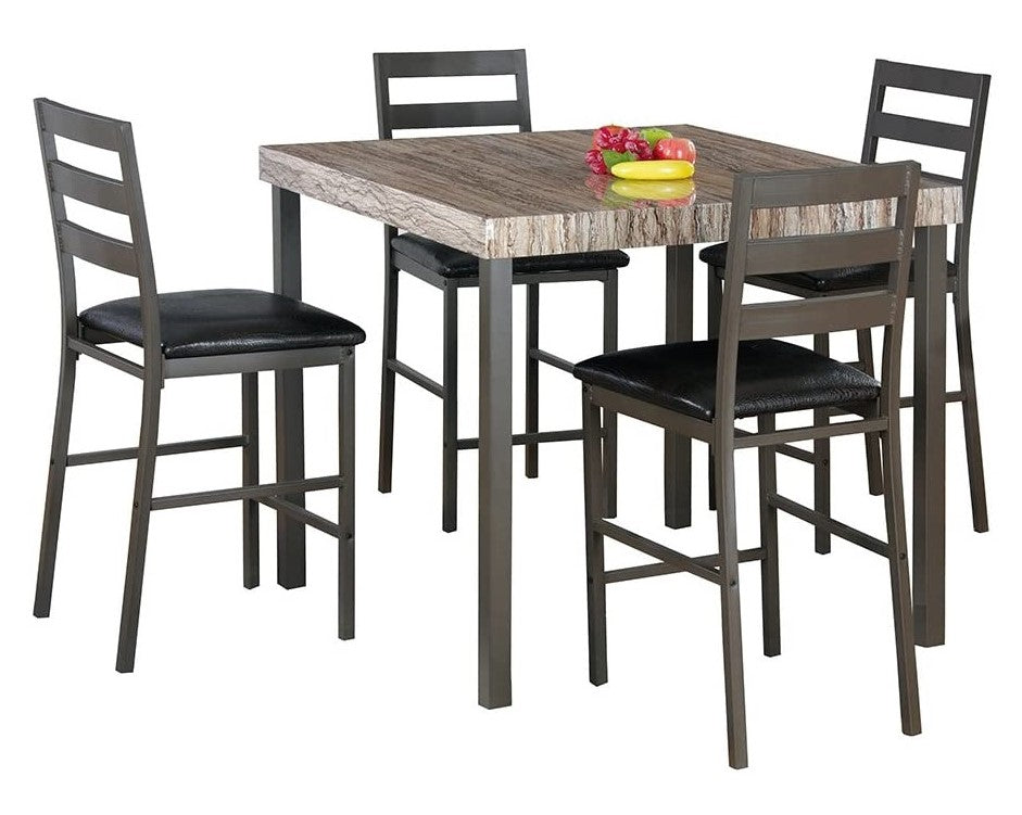 Victoria 5-Pc Gray Counter Height Table Set
