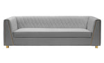 Wafa Modern Light Grey Velvet Sofa